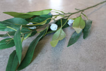 Load image into Gallery viewer, Faux Eucalyptus Spray With Green Leaves &amp; Grey Seed Pods Artificial Foliage Everlasting Spring Greenery