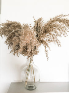 Clear Recycled Glass Bottle Vase – Elegant Vessel for Dried Flowers & Home Decor