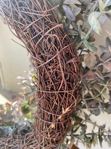Large Eucalyptus Wreath Faux Christmas Front Door Wreath Artificial All Year Round Wreath Greenery Winter Outdoor Wreath