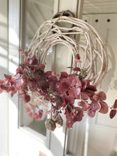 Load image into Gallery viewer, Large Autumn Wreath Faux Burgundy Seeded Eucalyptus Grapevine Wreath Year Round Front Door Wreath Artificial Eucalyptus Farmhouse Wreath