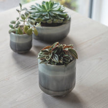 Load image into Gallery viewer, Grey Ceramic Glazed Ombre Plant Pot | Size 11.5 x 10.5cm