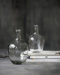 Glass Bottle Neck Vase For Dried Flowers Wedding Table Vase For Pampas Grass Balloon Vase Clear Glass
