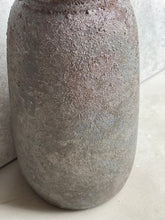 Load image into Gallery viewer, Textured Grey Stone Vase Rustic Tall Ceramic Urn Stone Vessel Floor Vase 3 Sizes Available