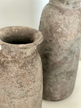 Load image into Gallery viewer, Tall Rustic Grey Stone Vase – Textured Ceramic Urn for Faux &amp; Dried Flowers