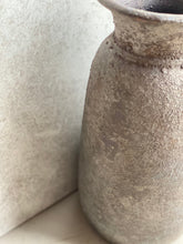 Load image into Gallery viewer, Textured Grey Stone Vase Rustic Tall Ceramic Urn Stone Vessel Floor Vase 3 Sizes Available