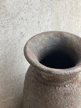 Load image into Gallery viewer, Textured Grey Stone Vase Rustic Tall Ceramic Urn Stone Vessel Floor Vase 3 Sizes Available