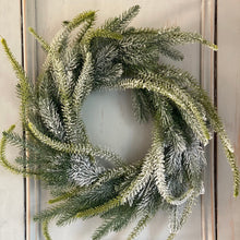 Load image into Gallery viewer, Artificial Christmas Wreath Frosted Fir Snow Dusted Pine Christmas Wreath For Front Door Decor Rustic Holiday Wreath for Indoor &amp; Outdoor