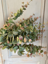 Load image into Gallery viewer, Artificial Eucalyptus Stem Faux Dusky Green &amp; Blush Eucalyptus Stem Faux Everlasting Foliage