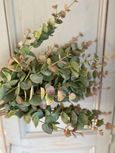 Artificial Eucalyptus Stem Faux Dusky Green & Blush Eucalyptus Stem Faux Everlasting Foliage