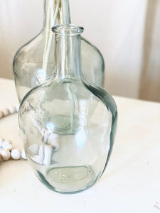 Glass Bottle Neck Vase For Dried Flowers Wedding Table Vase For Pampas Grass Balloon Vase Clear Glass