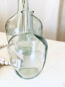 Glass Bottle Vase Small Clear Recycled Glass Vase Wedding Centrepiece Table Vase DemiJohn Glass Tabletop Vase For Dried Flowers Balloon Vase