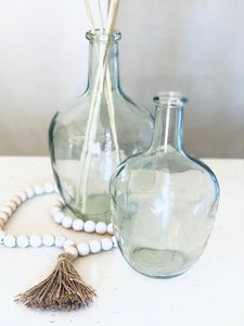 Glass Bottle Vase Small Clear Recycled Glass Vase Wedding Centrepiece Table Vase DemiJohn Glass Tabletop Vase For Dried Flowers Balloon Vase