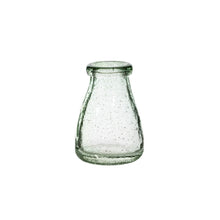 Load image into Gallery viewer, Recycled Glass Bud Vase | Green Tint | Dried Flower Vase | Organic Jar Shape | Height 11.5 cm