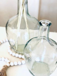 Glass Bottle Vase Small Clear Recycled Glass Vase Wedding Centrepiece Table Vase DemiJohn Glass Tabletop Vase For Dried Flowers Balloon Vase