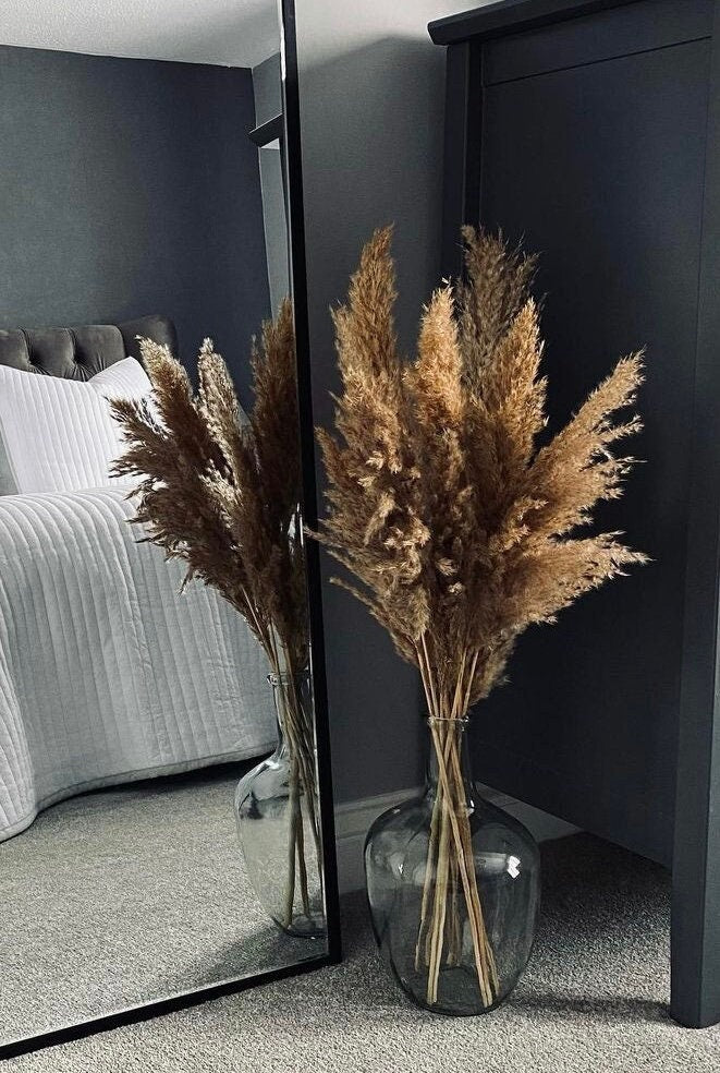 Glass Bottle Neck Vase For Dried Flowers Wedding Table Vase For Pampas Grass Balloon Vase Clear Glass
