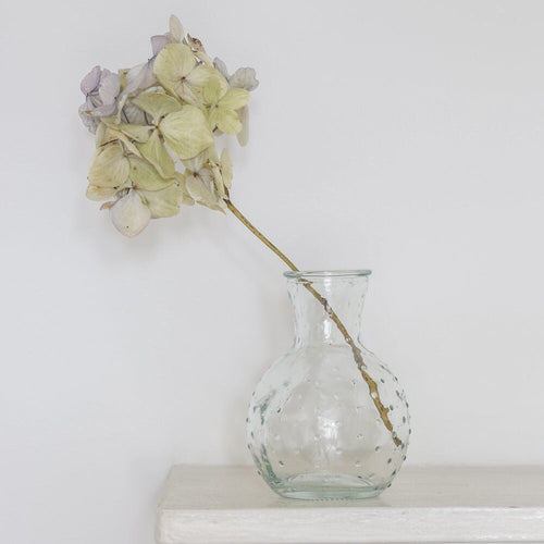 Glass Bud Vase | Dotty Design | Mini Bottle Vase | Dried Flower Vase | Wedding Table Decor | Size 7 x 10cm