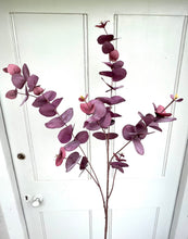 Load image into Gallery viewer, Faux Burgundy Eucalyptus Stem Artificial Everlasting Foliage Length 100cm