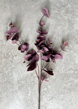 Load image into Gallery viewer, Faux Burgundy Eucalyptus Stem Artificial Everlasting Foliage Length 100cm