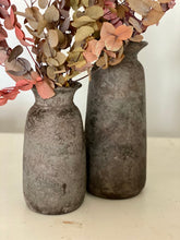 Load image into Gallery viewer, Textured Grey Stone Vase Rustic Tall Ceramic Urn Stone Vessel Floor Vase 3 Sizes Available