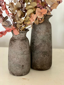 Textured Grey Stone Vase Rustic Tall Ceramic Urn Stone Vessel Floor Vase 3 Sizes Available