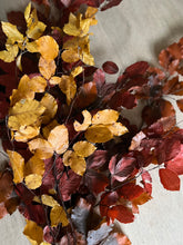 Load image into Gallery viewer, Real Preserved Copper Beech Bunch Autumn Shades Dried Autumnal Foliage Leaves Length approx 70cm