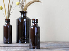 Load image into Gallery viewer, Vintage French Style Apothecary Bottle Brown Glazed Clay Bottle Vase Available In Two Sizes