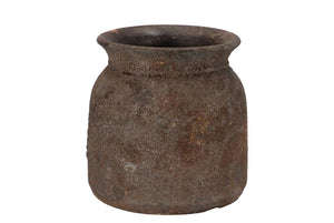 Tall Rustic Grey Stone Vase – Textured Ceramic Urn for Faux & Dried Flowers