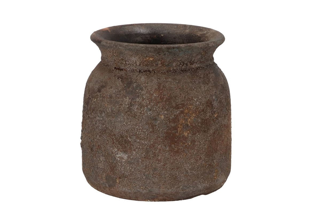 Textured Grey Stone Vase Rustic Tall Ceramic Urn Stone Vessel Floor Vase 3 Sizes Available