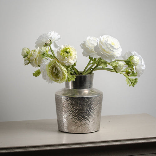 White Faux Ranunculus Spray Artificial Spring Flowers Length 44cm
