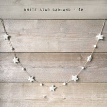 Load image into Gallery viewer, Felt Pom Pom Garland | Natural Wool Felt Heart Garland | Felt Star Garland | 3 Variations Available | Nursery Decor | Spring Easter Decor