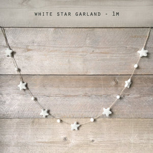 Felt Pom Pom Garland | Natural Wool Felt Heart Garland | Felt Star Garland | 3 Variations Available | Nursery Decor | Spring Easter Decor