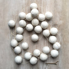 Load image into Gallery viewer, Felt Pom Pom Garland | Natural Wool Felt Heart Garland | Felt Star Garland | 3 Variations Available | Nursery Decor | Spring Easter Decor