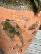 Load image into Gallery viewer, Vintage Terracotta Urn With Handles | Antique Turkish Olive Jar | Unique Rustic Pots | Green Glazed Rim | 3 Sizes Available | Unique Vessel