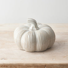 Load image into Gallery viewer, Cream Ceramic Pumpkin Fall Seasonal Decoration Halloween Decorations Autumn Table Decor Styling Available In Two Sizes