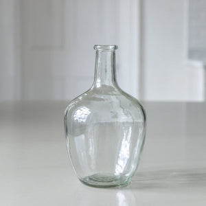Clear Recycled Glass Bottle Vase – Elegant Vessel for Dried Flowers & Home Decor