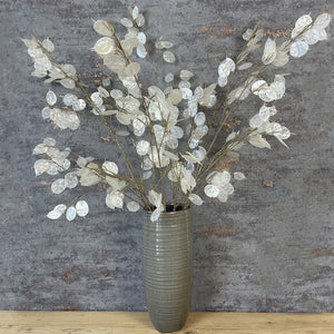 Artificial Silver Dollar Spray Lunaria Faux Honesty Branch Winter Seed Head Branches Christmas Stems For Vase