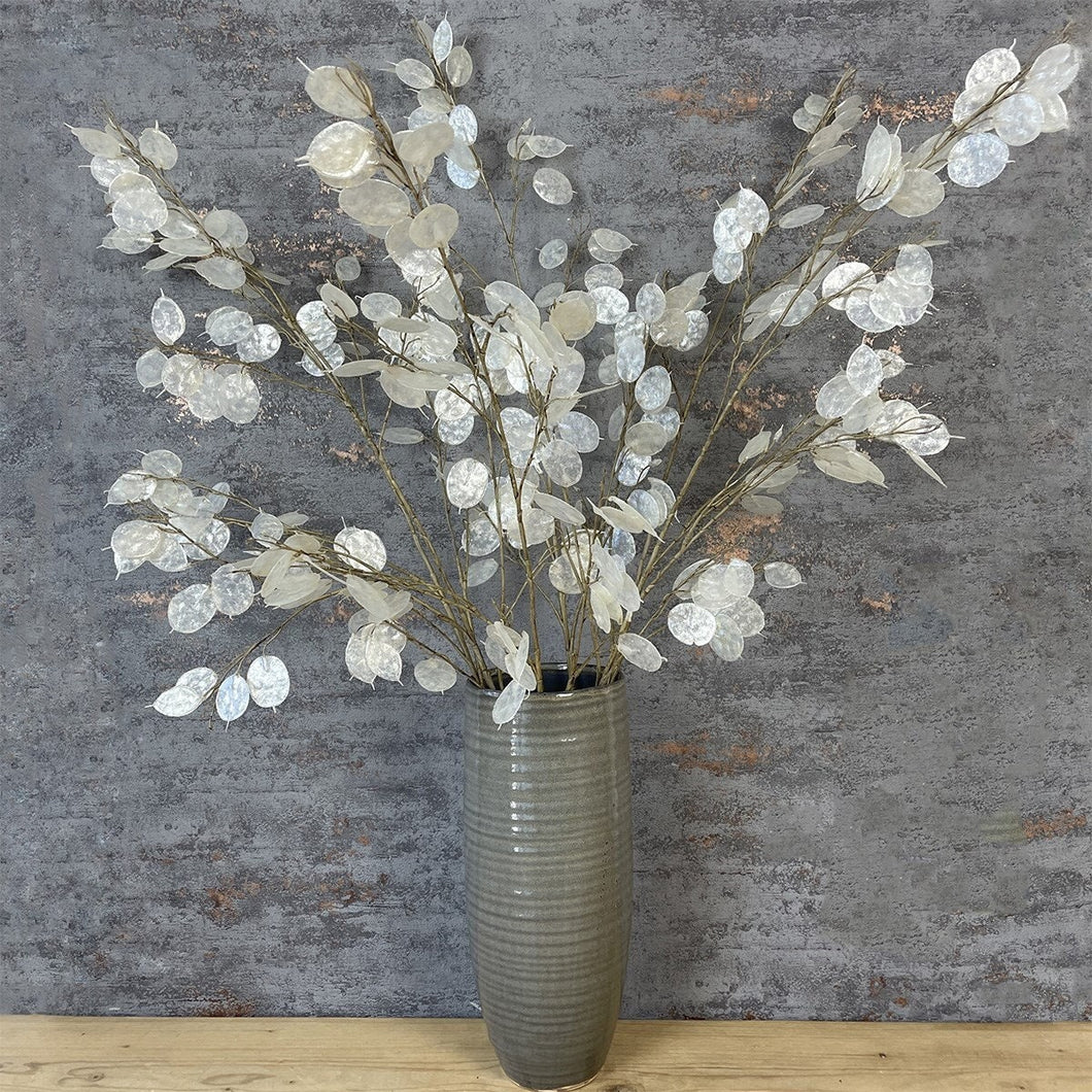 Artificial Silver Dollar Spray Lunaria Faux Honesty Branch Winter Seed Head Branches Christmas Stems For Vase