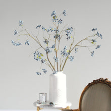 Load image into Gallery viewer, Blueberry Stem Artificial Blue Berry Stems Faux Winter Berry Branch Artificial Berries Artificial Blueberries Branches