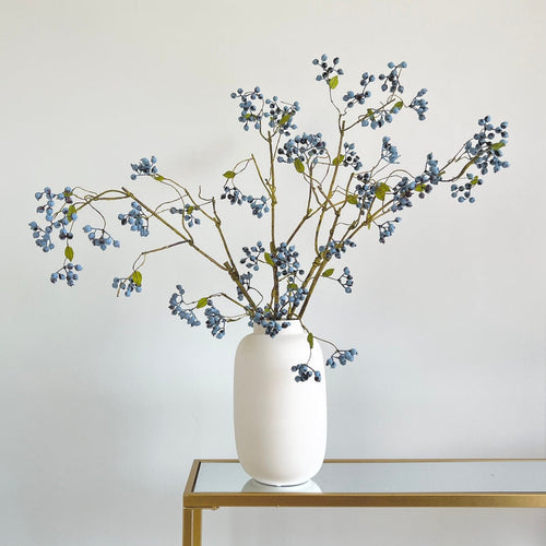 Blueberry Stem Artificial Blue Berry Stems Faux Winter Berry Branch Artificial Berries Artificial Blueberries Branches