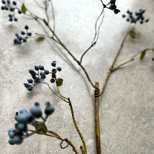 Load image into Gallery viewer, Blueberry Stem Artificial Blue Berry Stems Faux Winter Berry Branch Artificial Berries Artificial Blueberries Branches