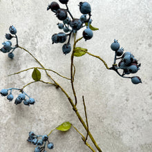Load image into Gallery viewer, Blueberry Stem Artificial Blue Berry Stems Faux Winter Berry Branch Artificial Berries Artificial Blueberries Branches