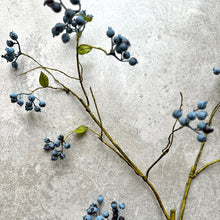 Load image into Gallery viewer, Blueberry Stem Artificial Blue Berry Stems Faux Winter Berry Branch Artificial Berries Artificial Blueberries Branches