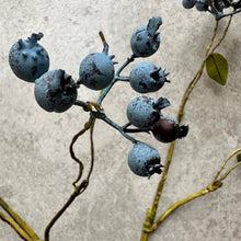 Load image into Gallery viewer, Blueberry Stem Artificial Blue Berry Stems Faux Winter Berry Branch Artificial Berries Artificial Blueberries Branches