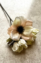 Load image into Gallery viewer, Faux White Anemone Spray – Spring Blush Flowers for Elegant Arrangements