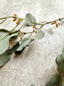 Artificial Seeded Eucalyptus Berried Branch – 70cm Faux Greenery Stem