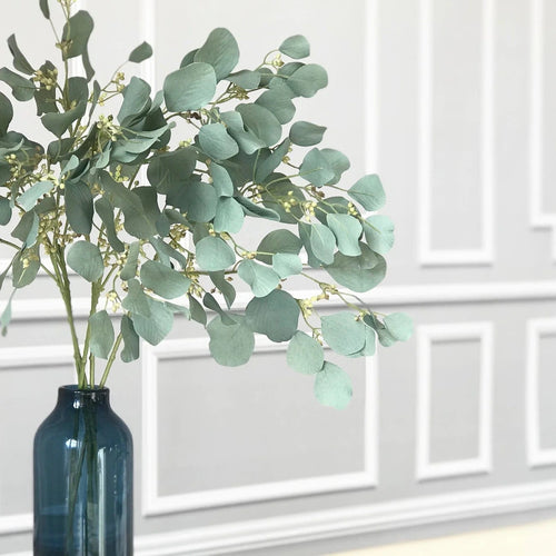 Artificial Seeded Eucalyptus Berried Branch – 70cm Faux Greenery Stem