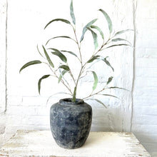 Load image into Gallery viewer, Handcrafted Rustic Stone Vase Grey Distressed Wabi Sabi Vessel for Home Decor Minimalist Large Floor Vase For Decorative Branches