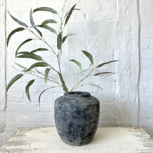 Load image into Gallery viewer, Handcrafted Rustic Stone Vase Grey Distressed Wabi Sabi Vessel for Home Decor Minimalist Large Floor Vase For Decorative Branches