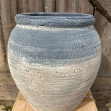 Load image into Gallery viewer, Rustic Clay Vase Natural Earthy Grey Painted Effect Vintage Style Large Boho Textured Pot Floor Vase Wabi Sabi Interiors Japandi Aesthetic