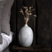 Load image into Gallery viewer, Beige Ceramic Glazed Vase Neutral Speckled Finish Narrow Bottle Neck Vase Height 22cm